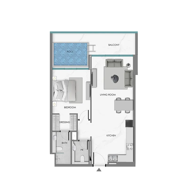 1 bedroom layout