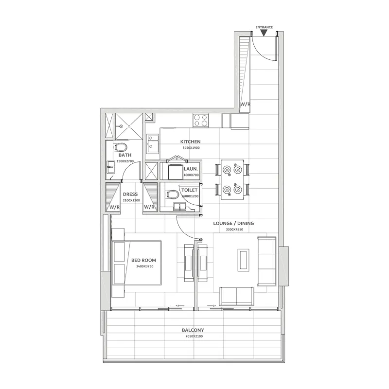 1 bedroom layout