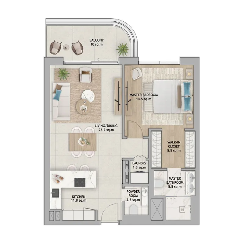 1 bedroom layout