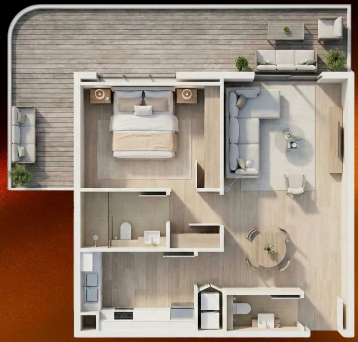 1 bedroom layout