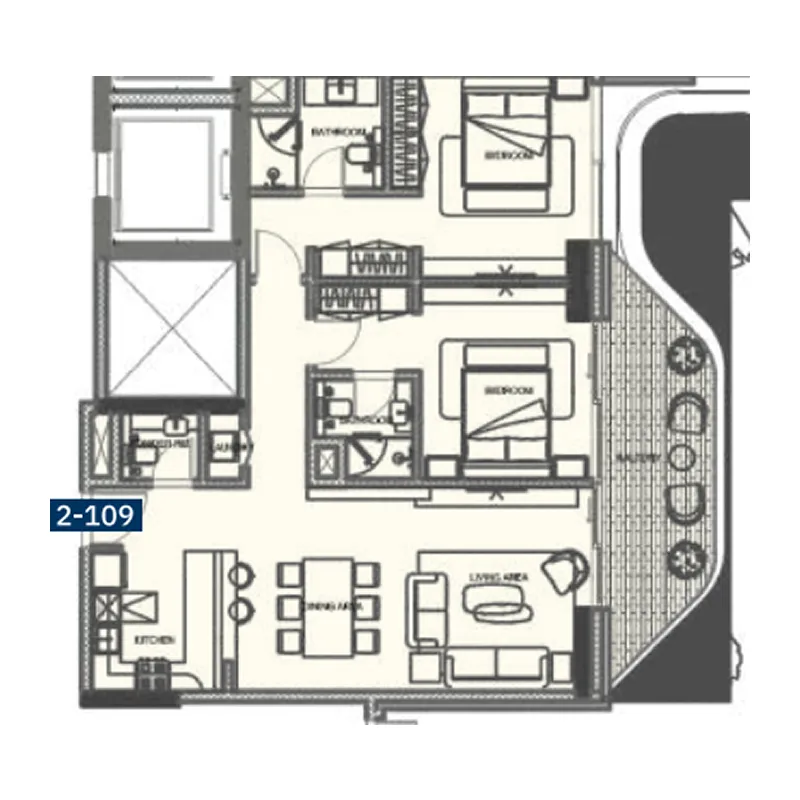 2 bedroom layout