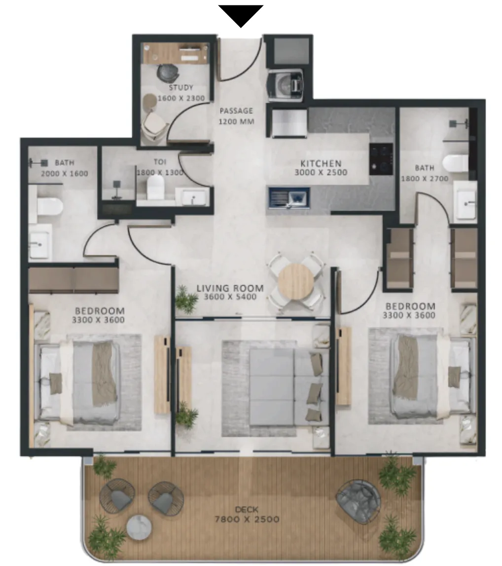 2 bedroom layout