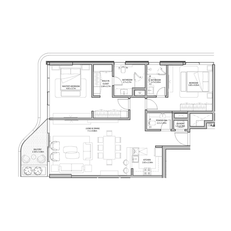 2 bedroom layout