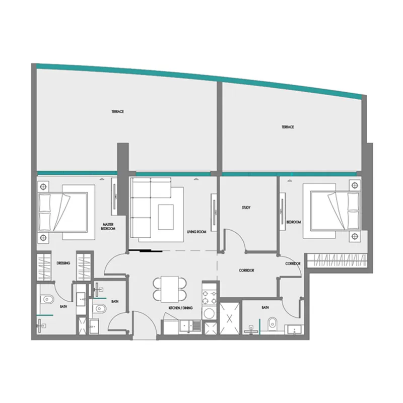 2 bedroom layout