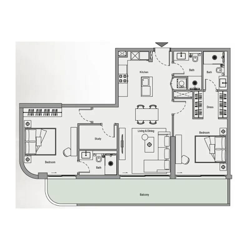 2 bedroom layout