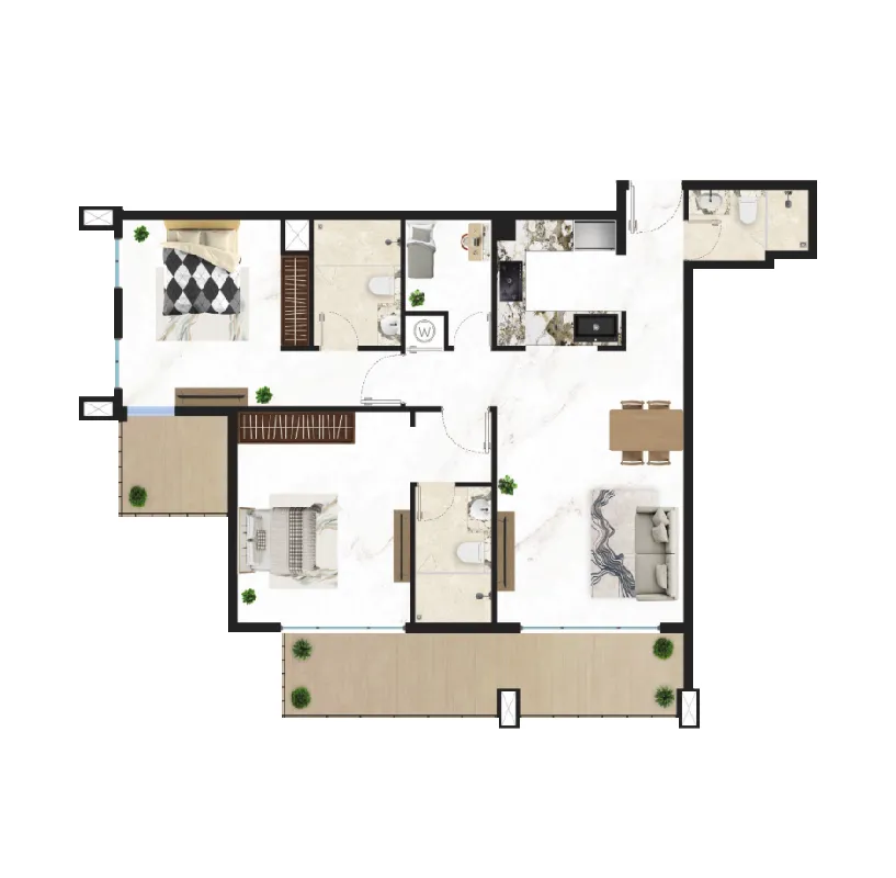 2 bedroom layout