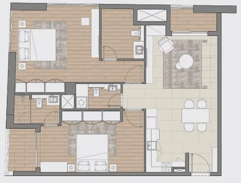 2 bedroom layout