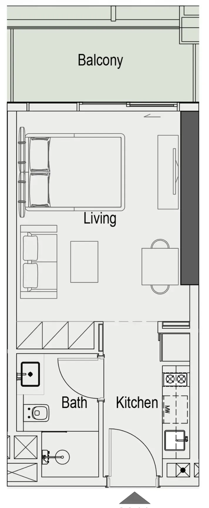 0 bedroom layout