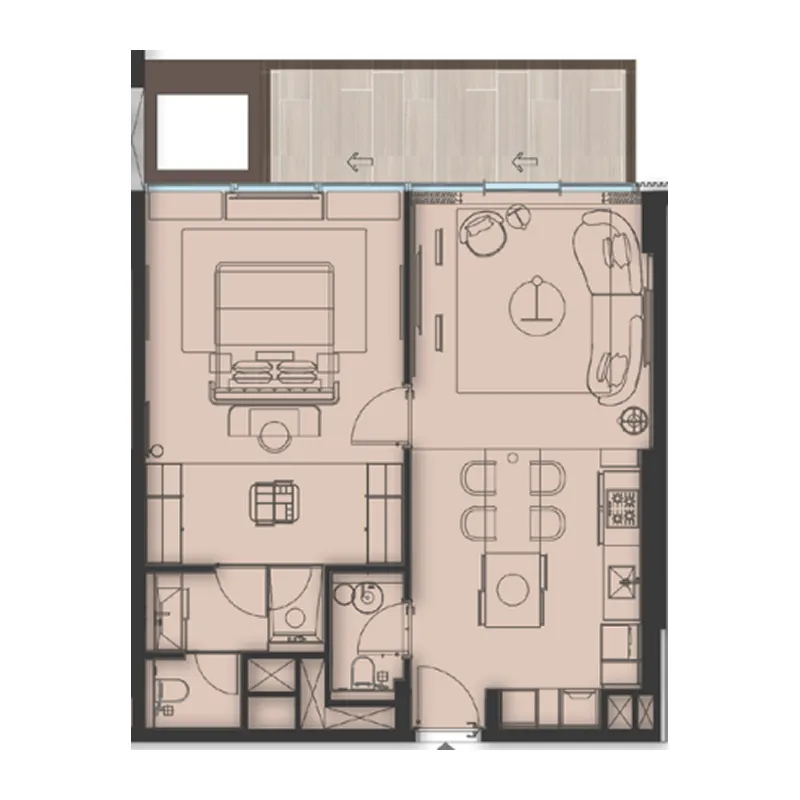 1 bedroom layout