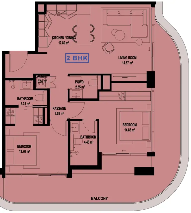 2 bedroom layout