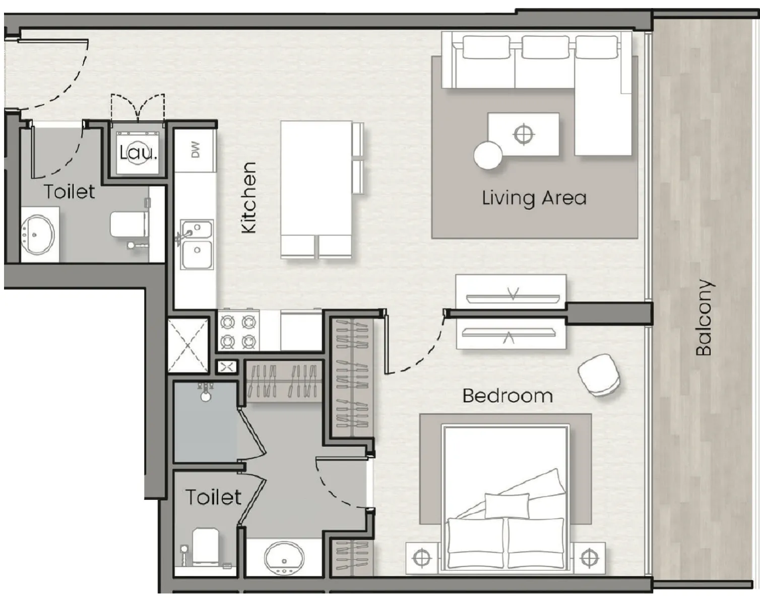 1 bedroom layout