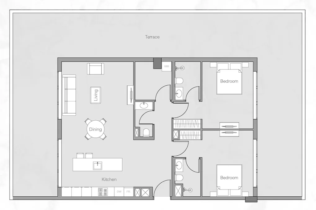 2 bedroom layout