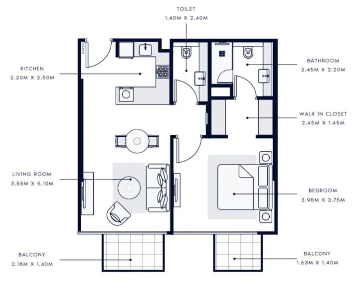 1 bedroom layout