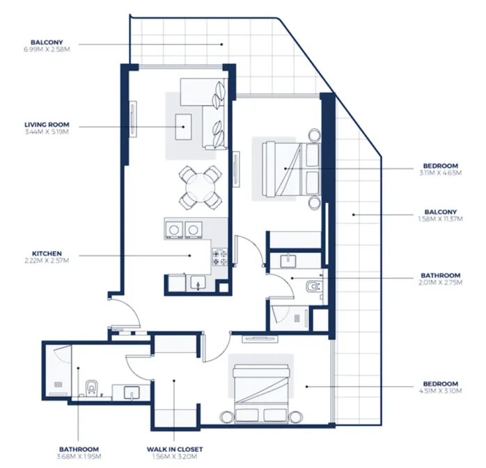 2 bedroom layout