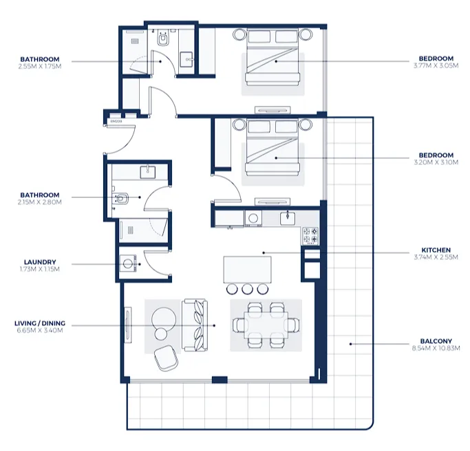 2 bedroom layout