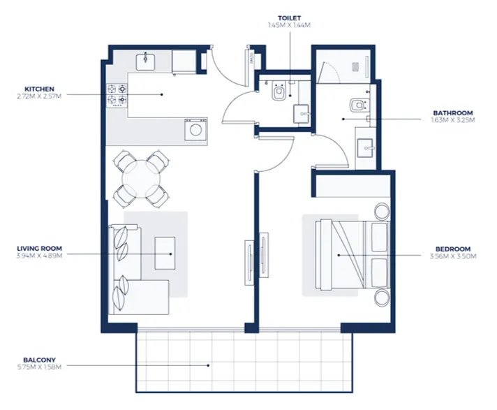 1 bedroom layout
