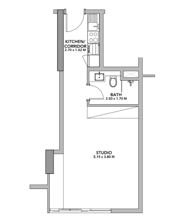 0 bedroom layout