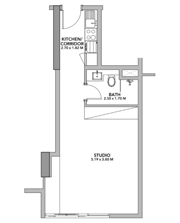 0 bedroom layout