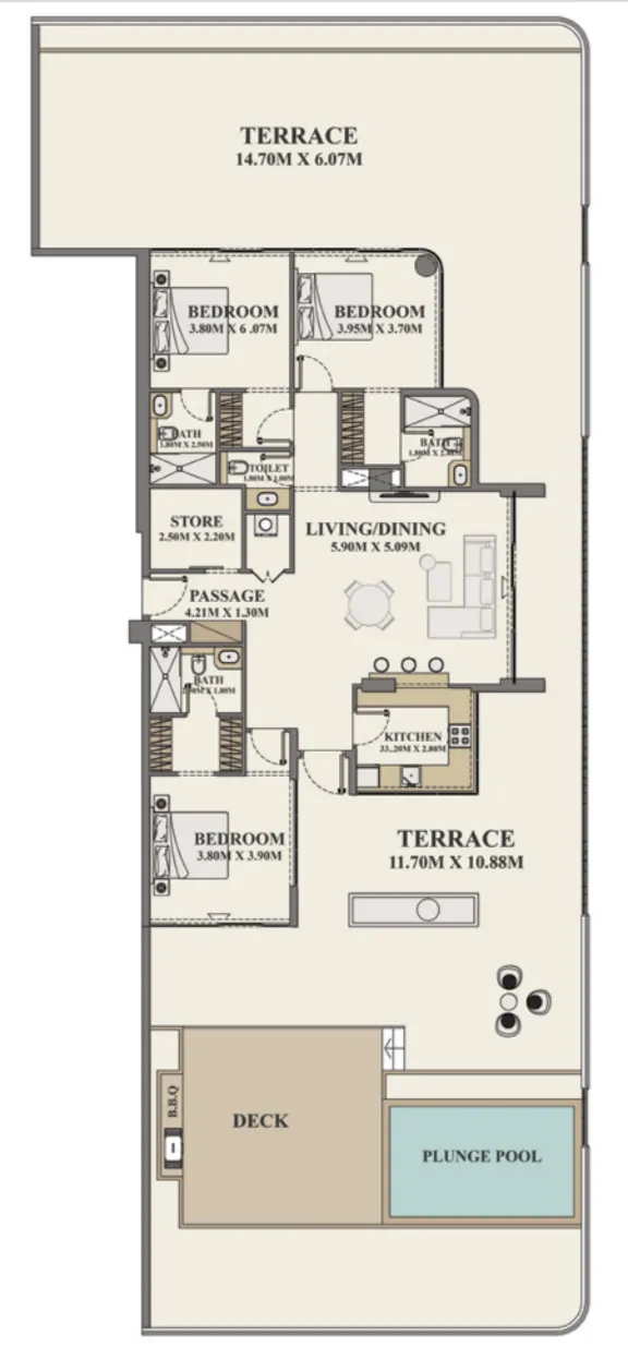 3 bedroom layout