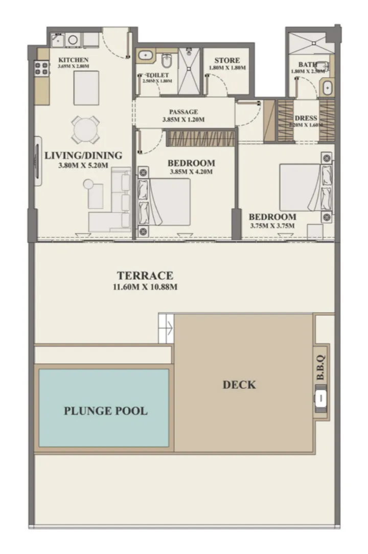 2 bedroom layout