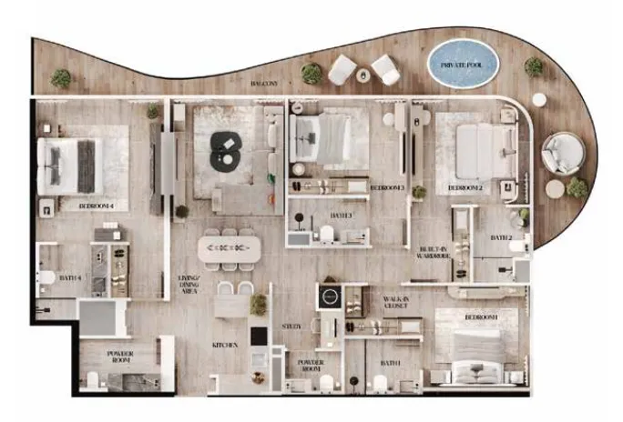 4 bedroom layout