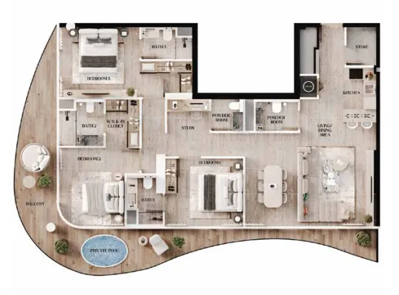 3 bedroom layout