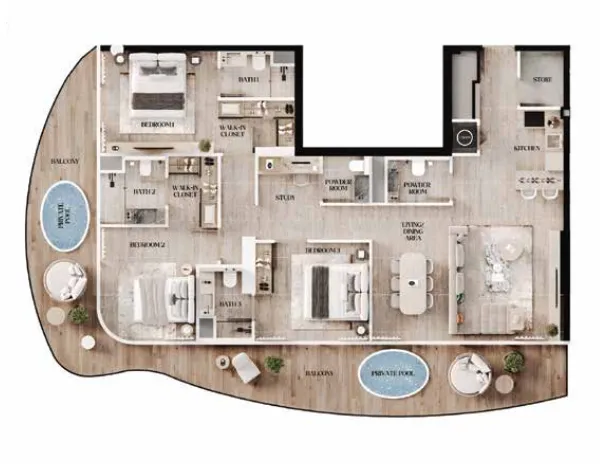 3 bedroom layout