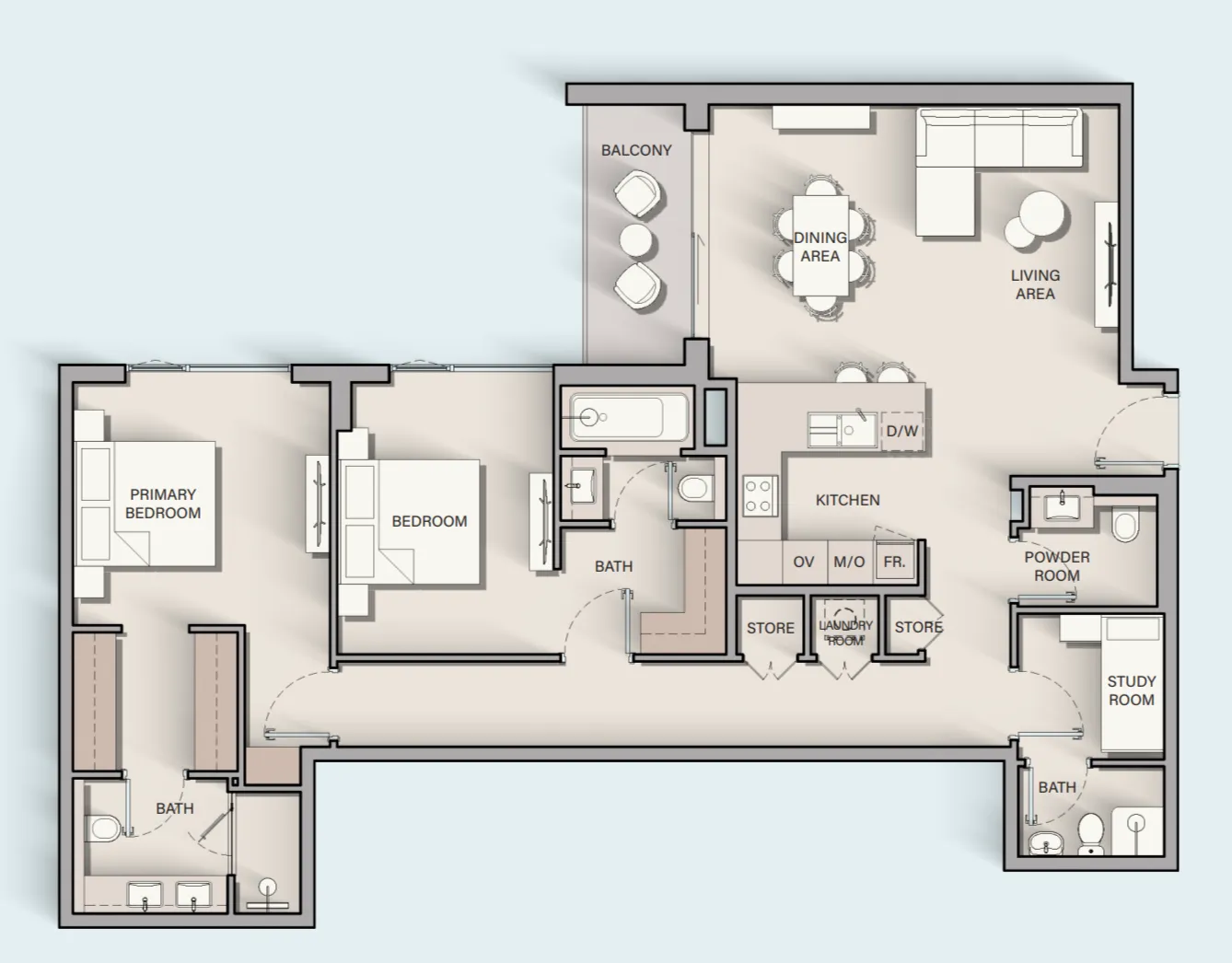 2 bedroom layout