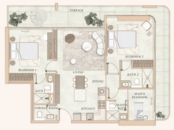 2 bedroom layout