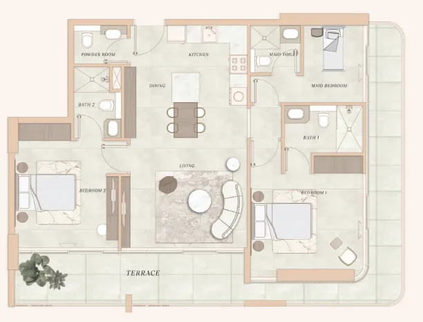2 bedroom layout