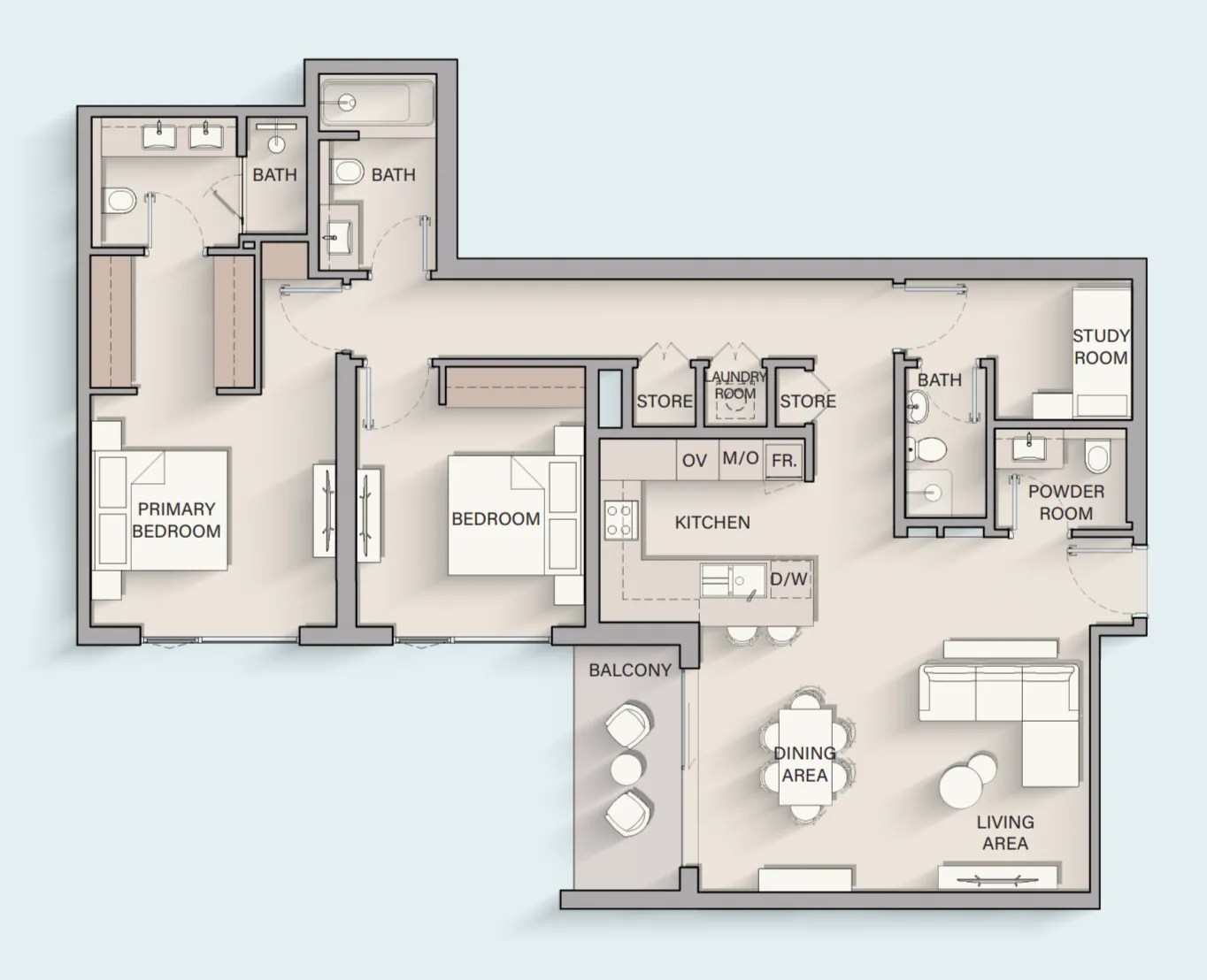 2 bedroom layout