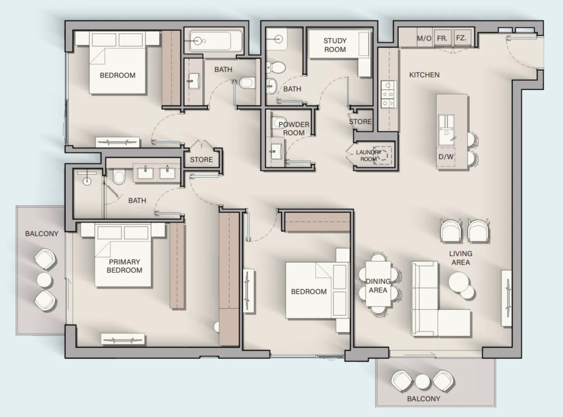 3 bedroom layout