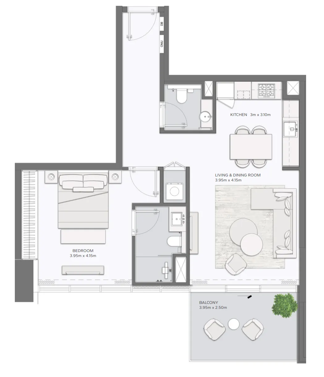 1 bedroom layout