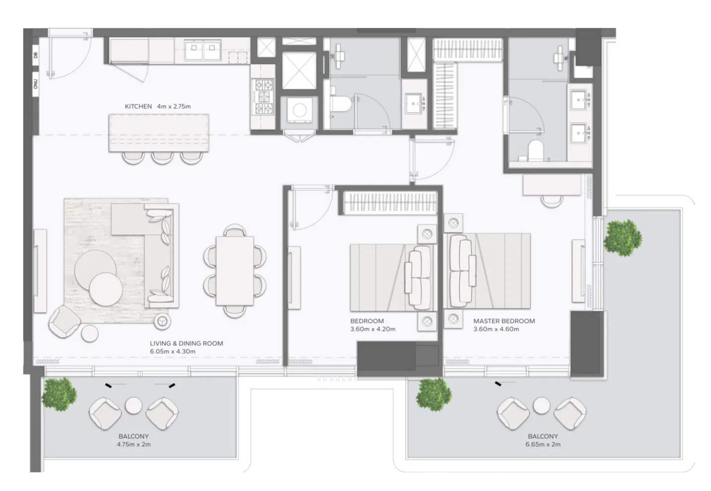 2 bedroom layout