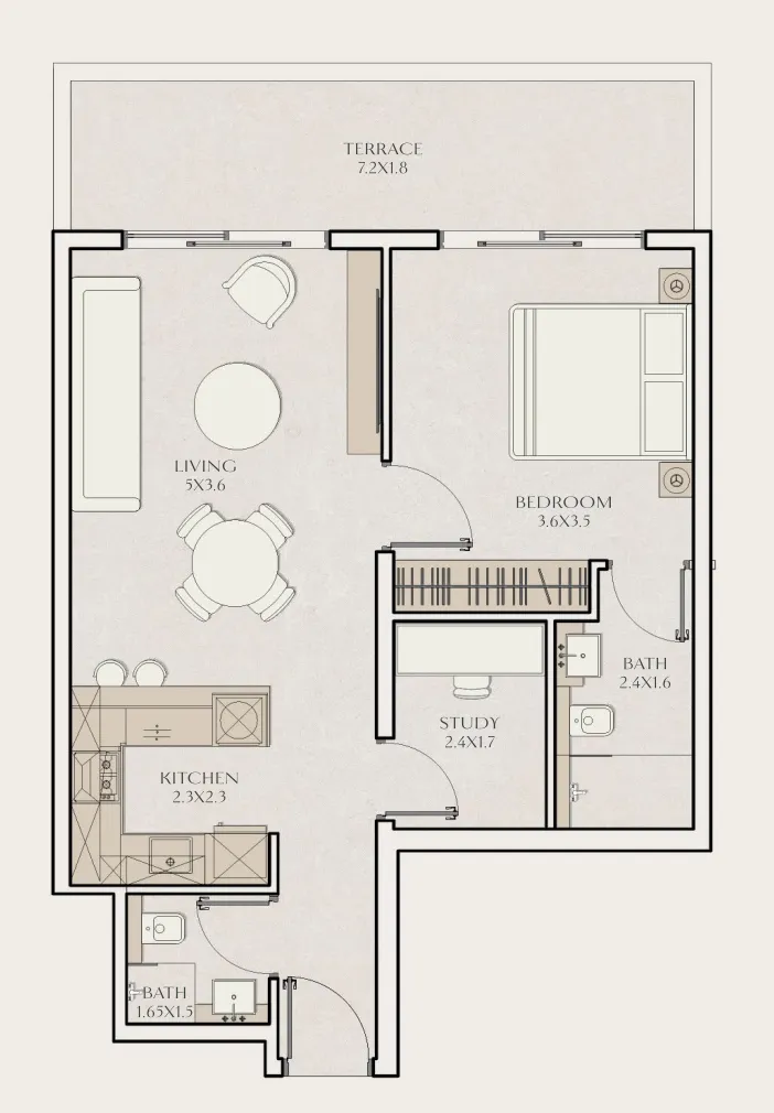 1 bedroom layout