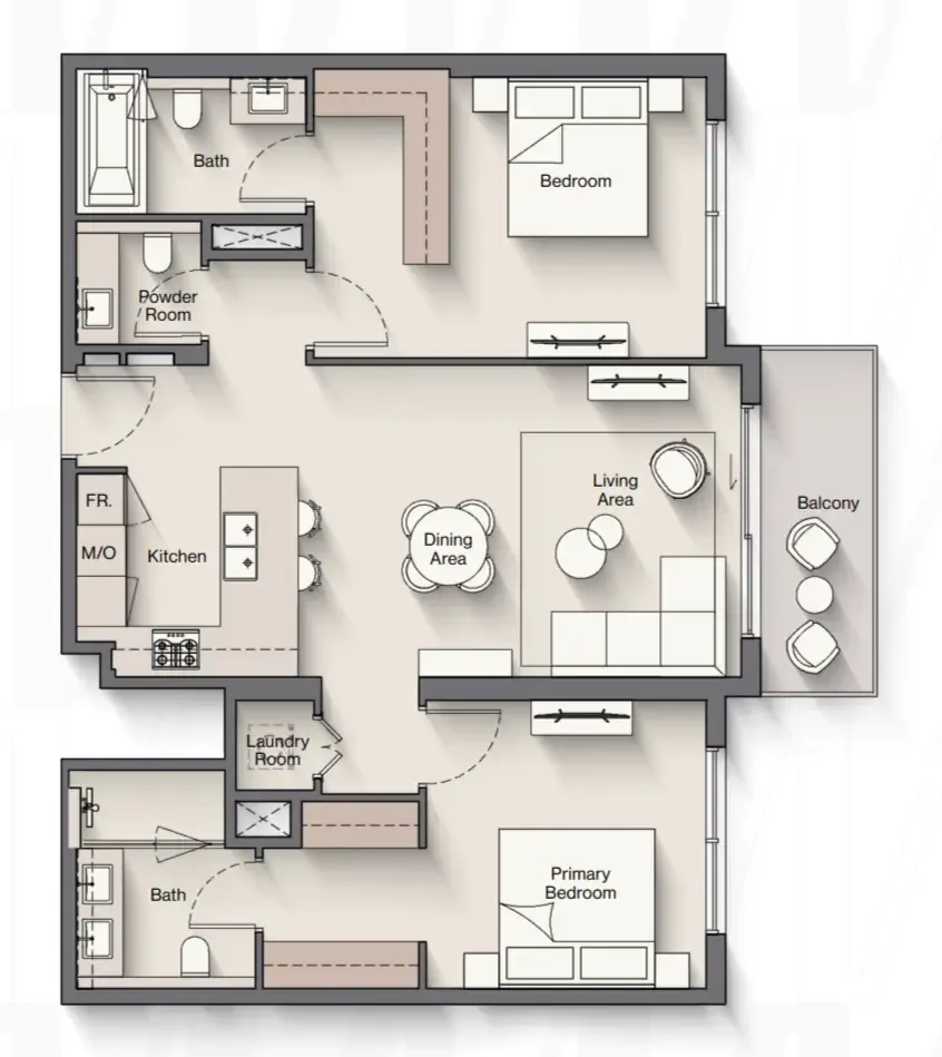 2 bedroom layout