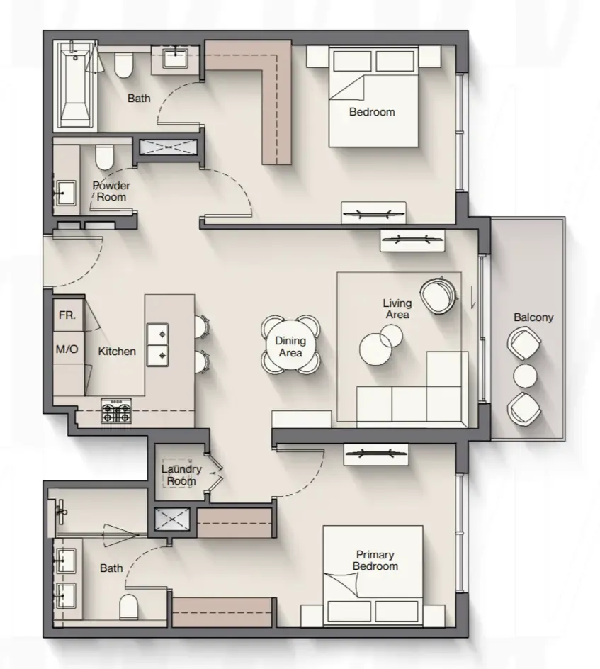 2 bedroom layout