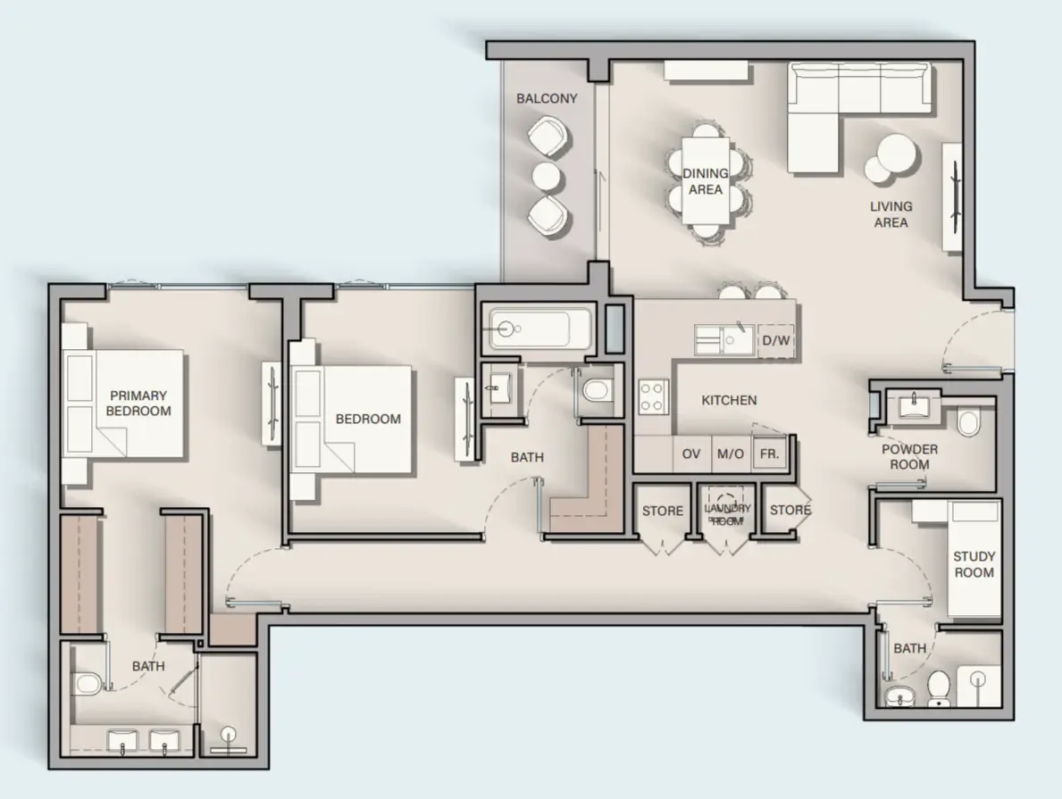 2 bedroom layout