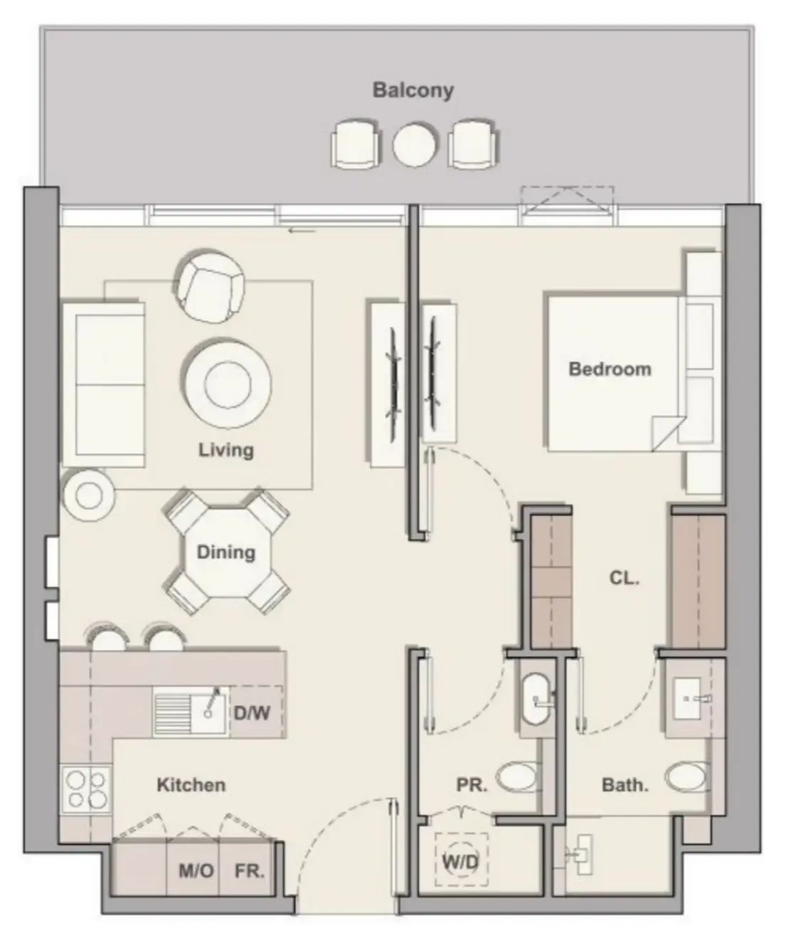 1 bedroom layout