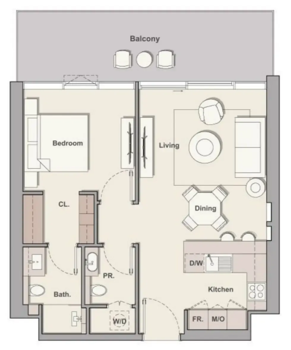 1 bedroom layout