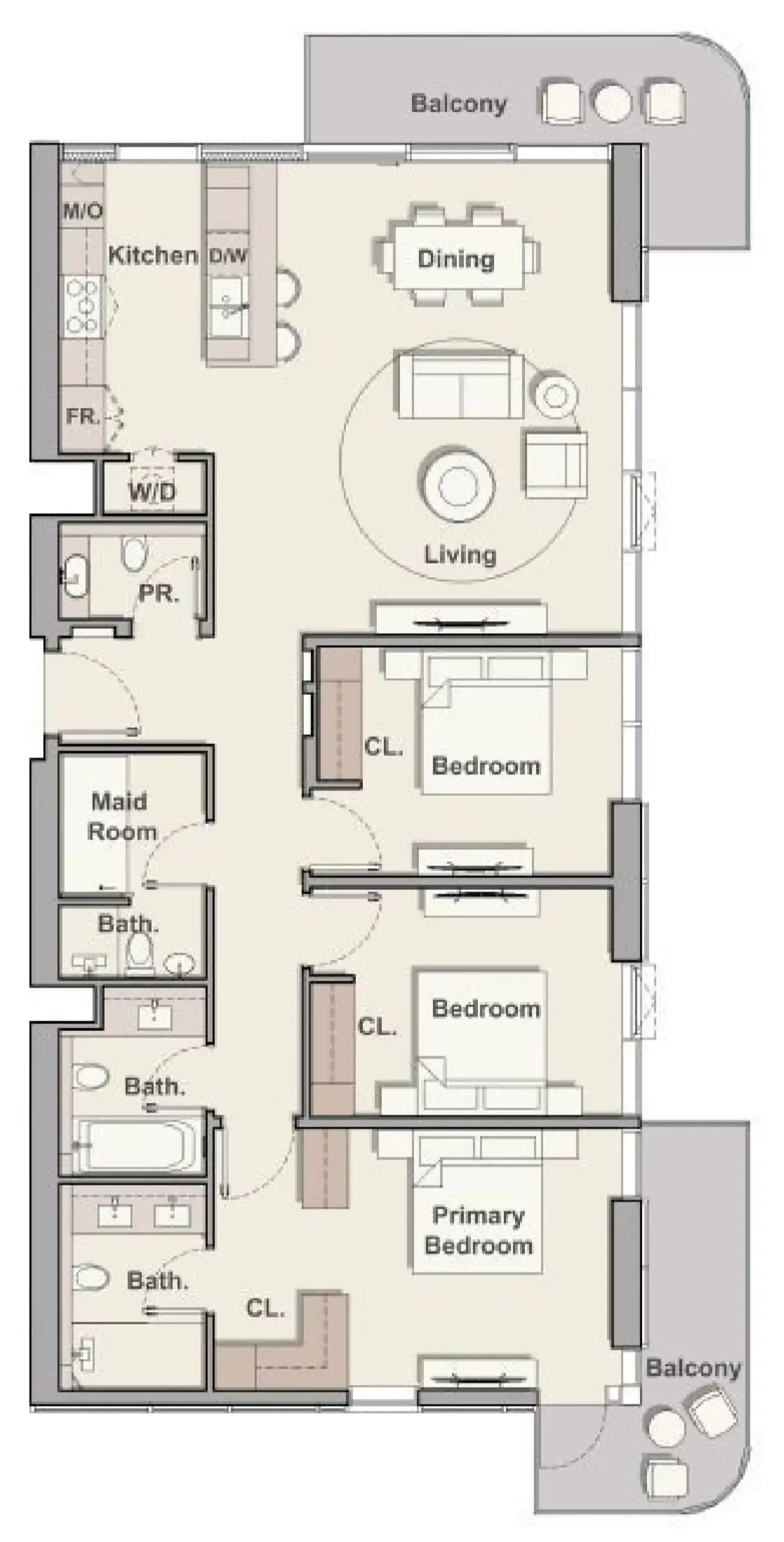 3 bedroom layout