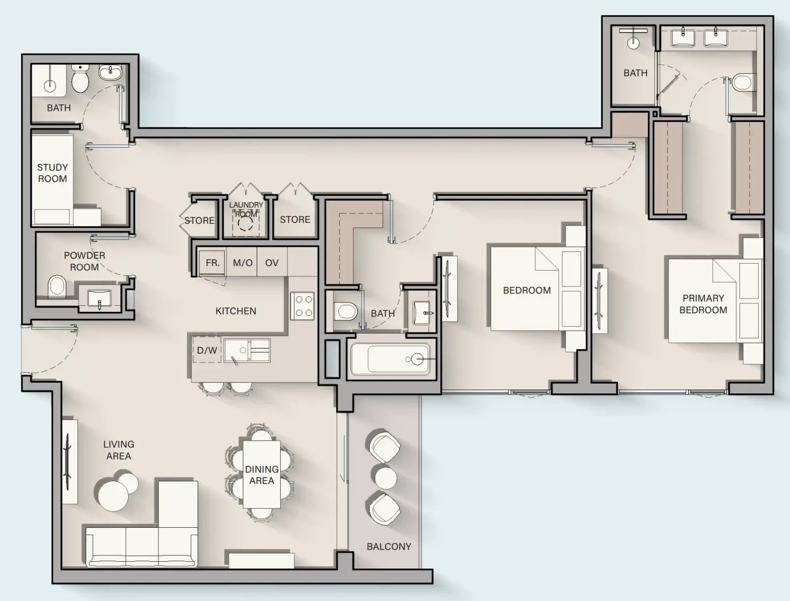 2 bedroom layout