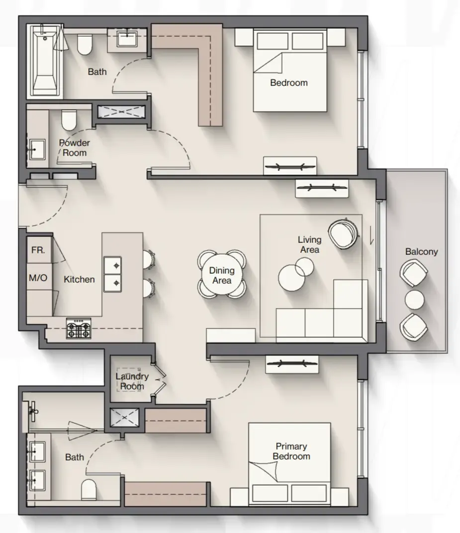 2 bedroom layout