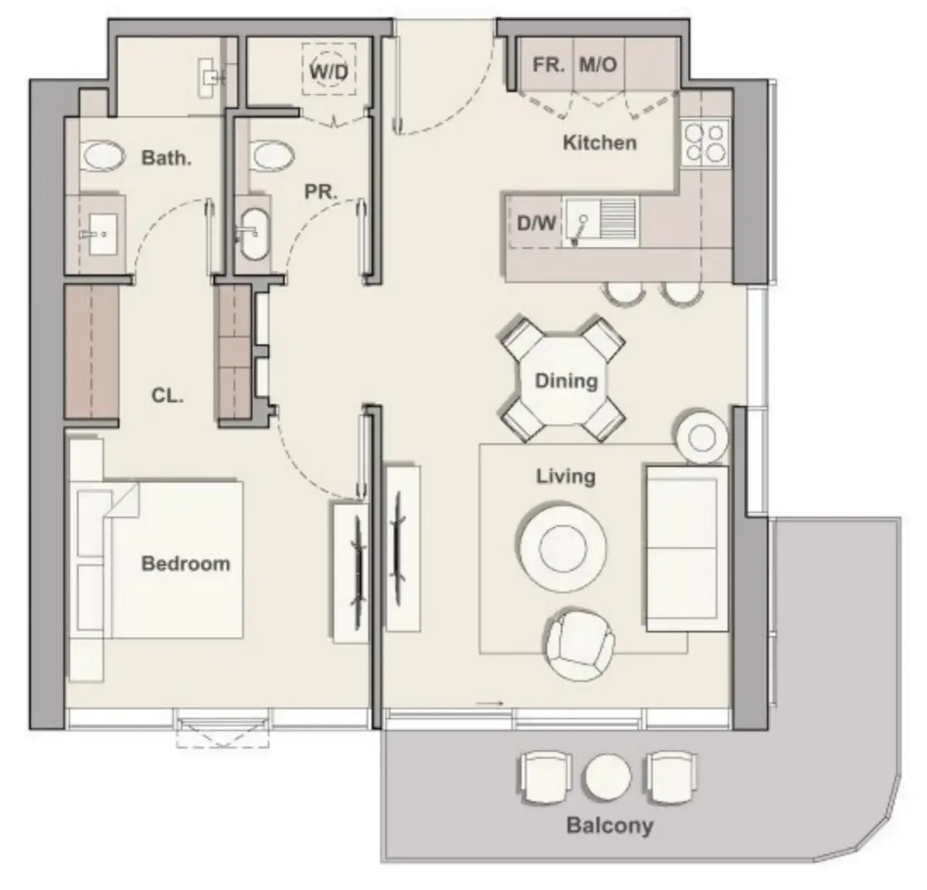 1 bedroom layout