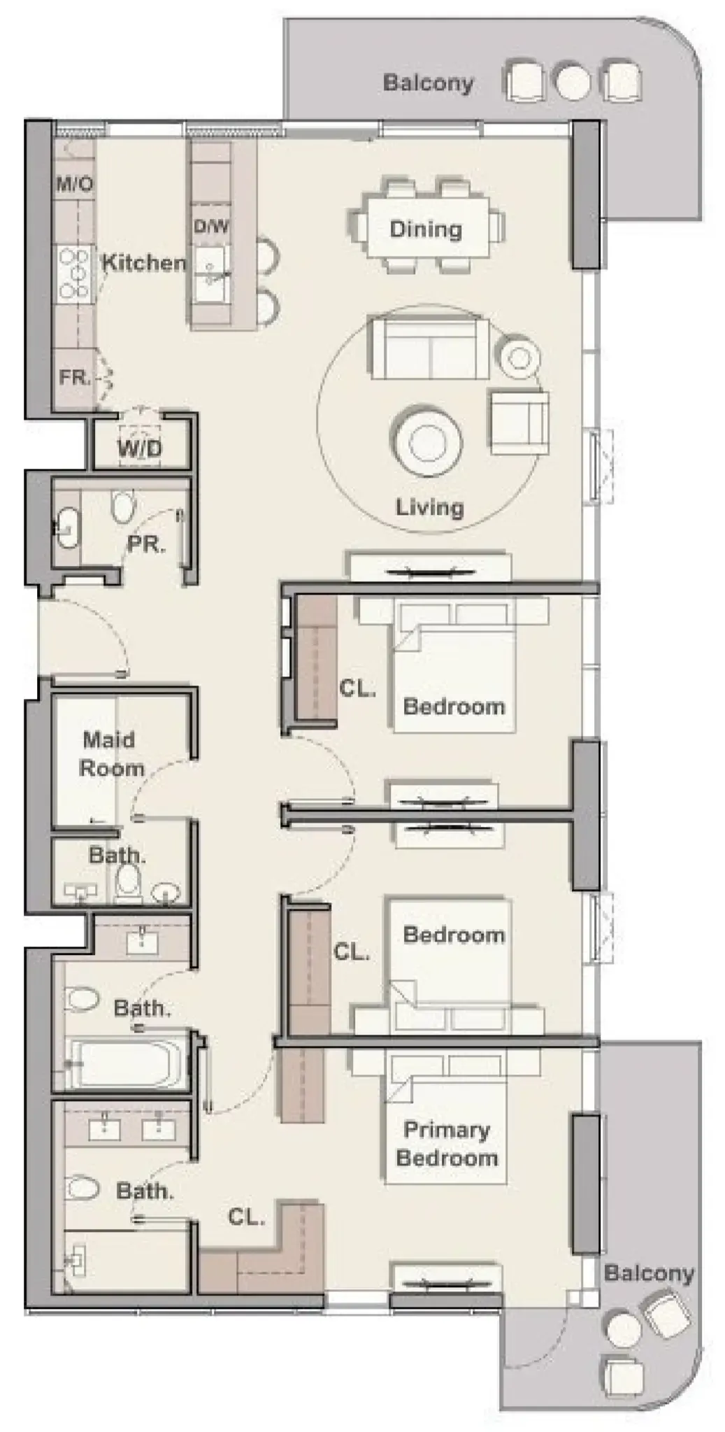 3 bedroom layout