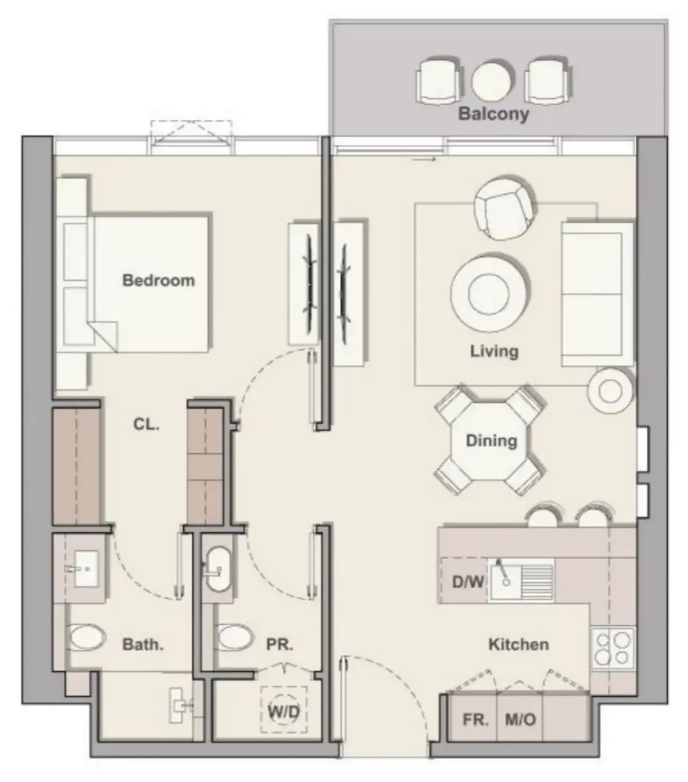 1 bedroom layout