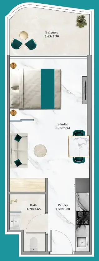0 bedroom layout