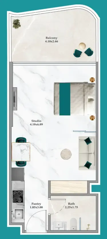 0 bedroom layout