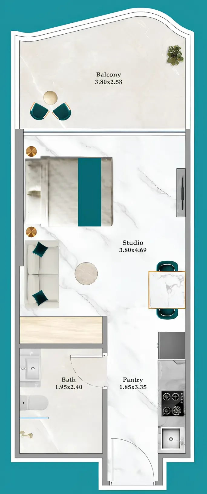 0 bedroom layout