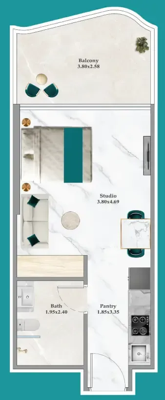 0 bedroom layout